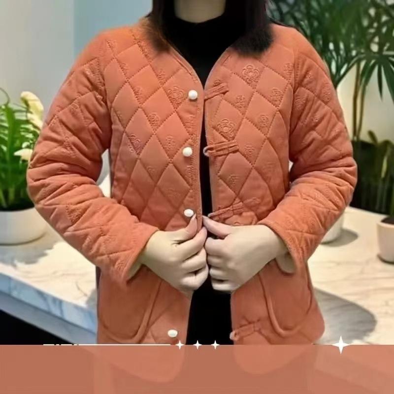 

Новые женские куртки с хлопковой подкладкой в китайском стиле на осень и зиму, бархатные куртки на пуговицах в китайском стиле, вельветовые топы в ретро-стиле для мамочек 5XL