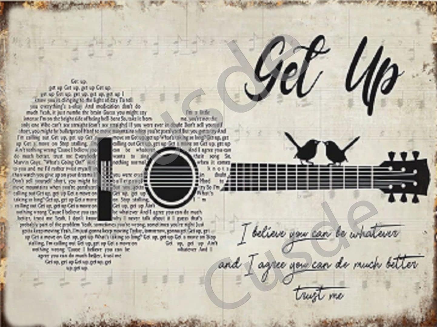

Cusde Vintage Get Up Metal Tin Sign Shinedown Lyrics Vintage Retro Garage Signs For Men Wall Decorations Posters Man Cave Dec 20x30cm（7.8x11.8inch）