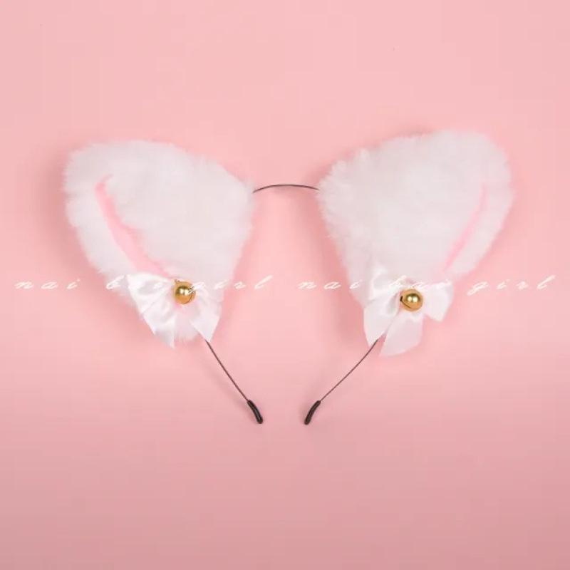 Cat Tail Bell Headband, Anal Plug, Nipple Clamps Flirting Set