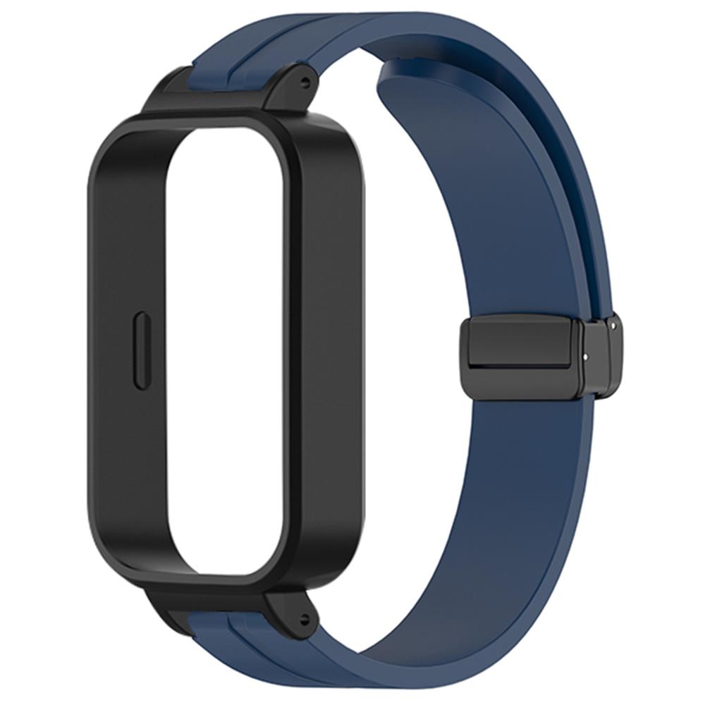 For Xiaomi Smart Band 9 Active/Redmi Band 3 Silicone Watch Band Magnetic Folding Buckle Wrist Strap