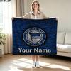 1PC Hertha BSC Custom Name Patterned Flannel Blanket Suitable For All Seasons for Home Decor Warmth and Comfort Gifts Holiday Present