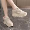 Fashion White Platform Shoe Women Sneakers 2024 The New Lace-Up Thick Bottom Vulcanize Shoes Woman Breathable Sports Shoes Ladies