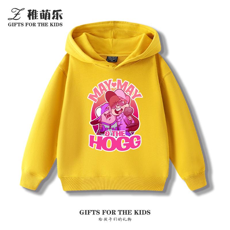 Gravity Falls Anime Fun Hooded Sweatshirt Boys Girls Children's Fall and Winter Padded Cute Casual Trend Warm Long Sleeve Top