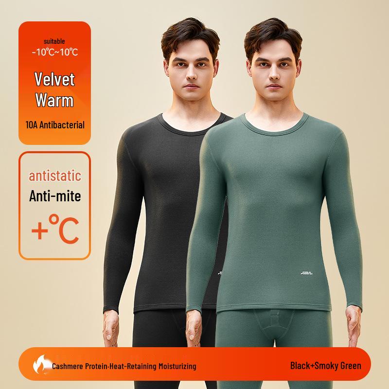 Men's Woolen Thermal Underwear Set: Autumn & Winter Fleece Pants & Top