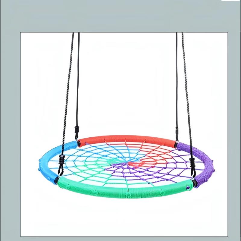 Bird s Nest Colorful Mesh Disc Swing for Kids