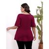GMXIA Plus-size Women's Simple Short-sleeved, O-neck, Belted, Slimming Top T-shirt