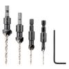 4-Piece HSS Hole Saw Drill Bit Set 3/10/13/16mm Woodworking Cutting Tool Kit
