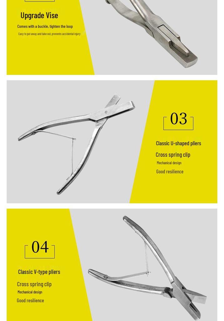 Stainless Steel Veterinary U/V-Shaped Pig Ear Notcher Pliers - Multiple Specs