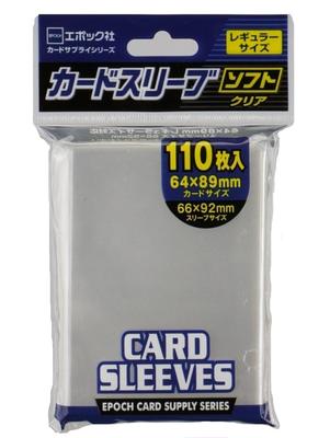 Epoch Plastic Card Regular Size 66 X 92mm with 64 X 89mm 110 Card Trading EPOCH Sleeves, (Compatible Cards), Sleeves, Soft, 0.05mm Thick, Supplies,