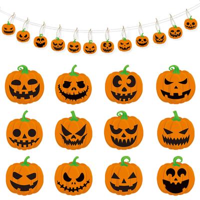 Halloween Themenparty Party Outdoor Garten Baum Dekoration Kürbismann Hanfseil Hängeetiketten Vintage Anhänger