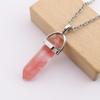 Hexagonal Column Natural Amethyst Powder Crystal Hexagonal Column Pendant Handmade Bullet Necklace Jewelry Pendant N760