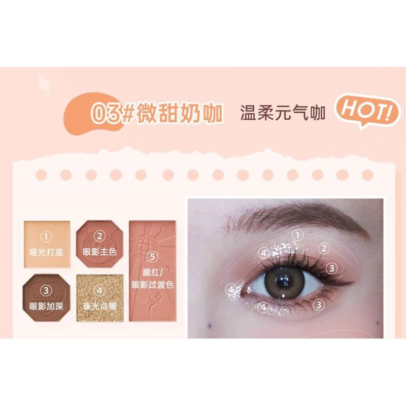 Gracebabi - 2 in 1 Eyeshadow & Cheek Palette - Light Brown
