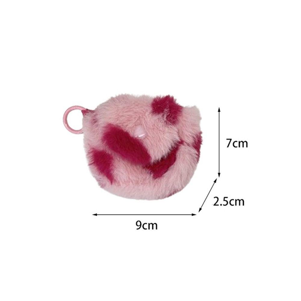 Portable Earphone Storage Bag Snap Button Mini Bluetooth Headset Case Love Heart Coin Purse for Women Girls