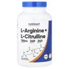 L-Arginine + L-Citrulline, 240 Capsules