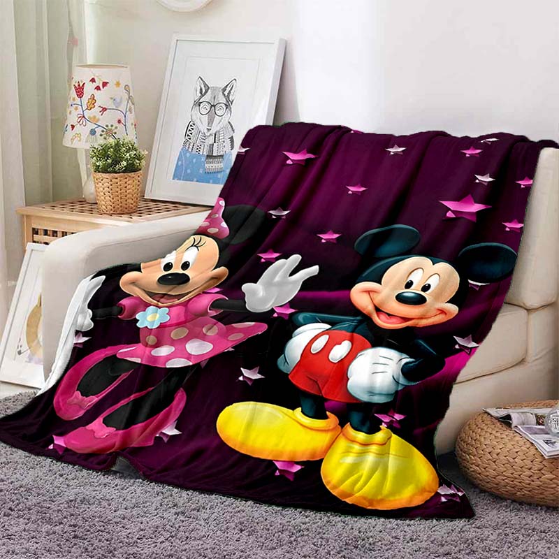 17 Styles Minnie Mickey Mouse Cartoon Print Blanket for Soft Flannel Throw Fluffy Sofa Bed Home Travel Camping Picnic