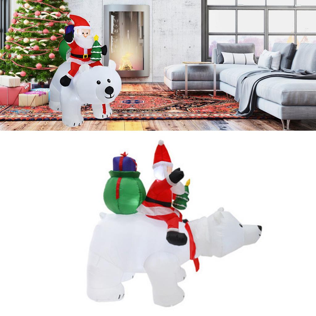 Christmas Inflatable Polar Bear 6.8FT Waterproof Christmas Blow Up Yard Decoration with LED Lights