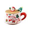 Snowman Ceramic Mugs Xmas Tree Spattered Coffee Cups New Cup Spoon Kit  Holiday Season