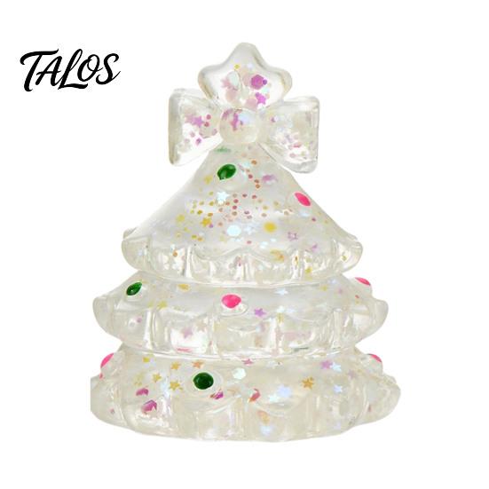 Durable TPR Sensory Balls Christmas Tree Stress Ball, Soft Squeeze Toy for Relief, Glow Portable Desk Fidget Toys in Dark Hand Toy, Holiday