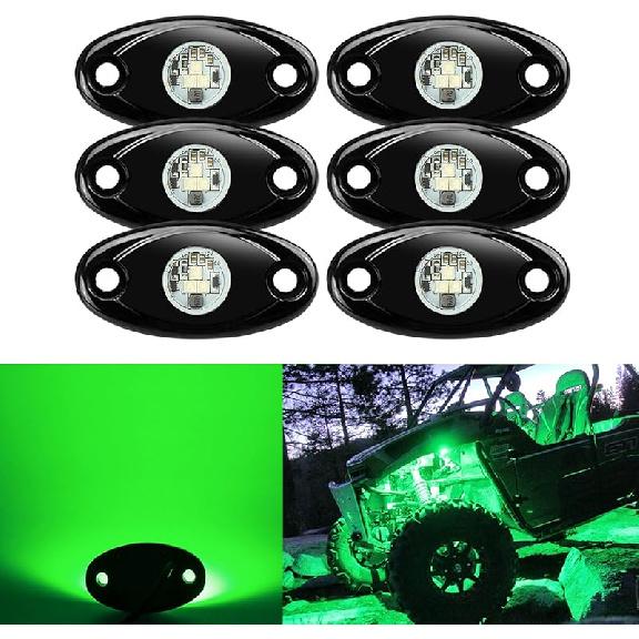 2 Pods LED Rock Lights, Ampper Waterproof LED Neon Underglow Light For Car Truck ATV UTV SUV Offroad Boat Underbody Glow Trail Rig Lamp (White)