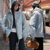 Casual hooded jacket women's 2025 autumn and winter new baseball jersey small short down cotton jacket