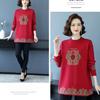 Fall Winter Women's Thick Crew Neck Wool Sweater Loose Rhinestone Embroidered Plus-size Sweater Soft Skin-friendly Knitted Stretchy Pullover Top