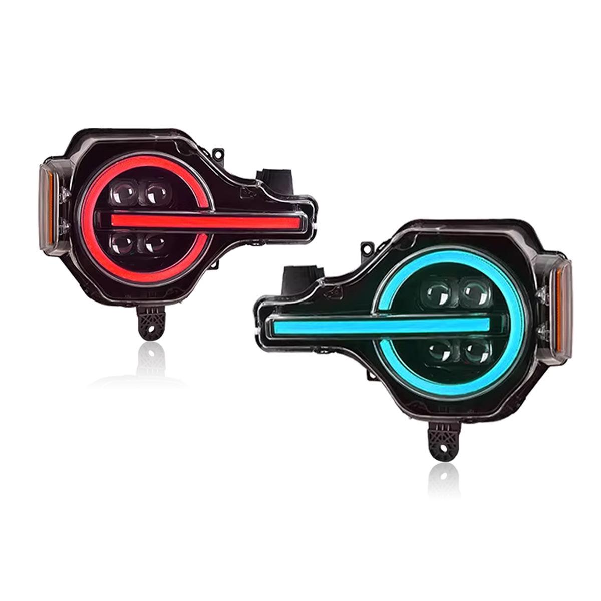 RGB Lens Modified Headlight Assembly with Flowing Turn Signals for 21-25 Ford Bronco