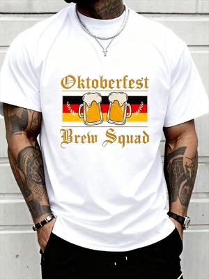 100 Cotton Oktoberfest Party Novelty Bavarian Drinking Brew TShirt Crew Neck Short Sleeve TShirt Casual Print Graphic Cotton