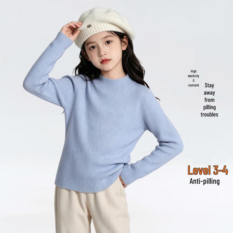 Girls' Soft Knit Mock Neck Long-Sleeve Sweater