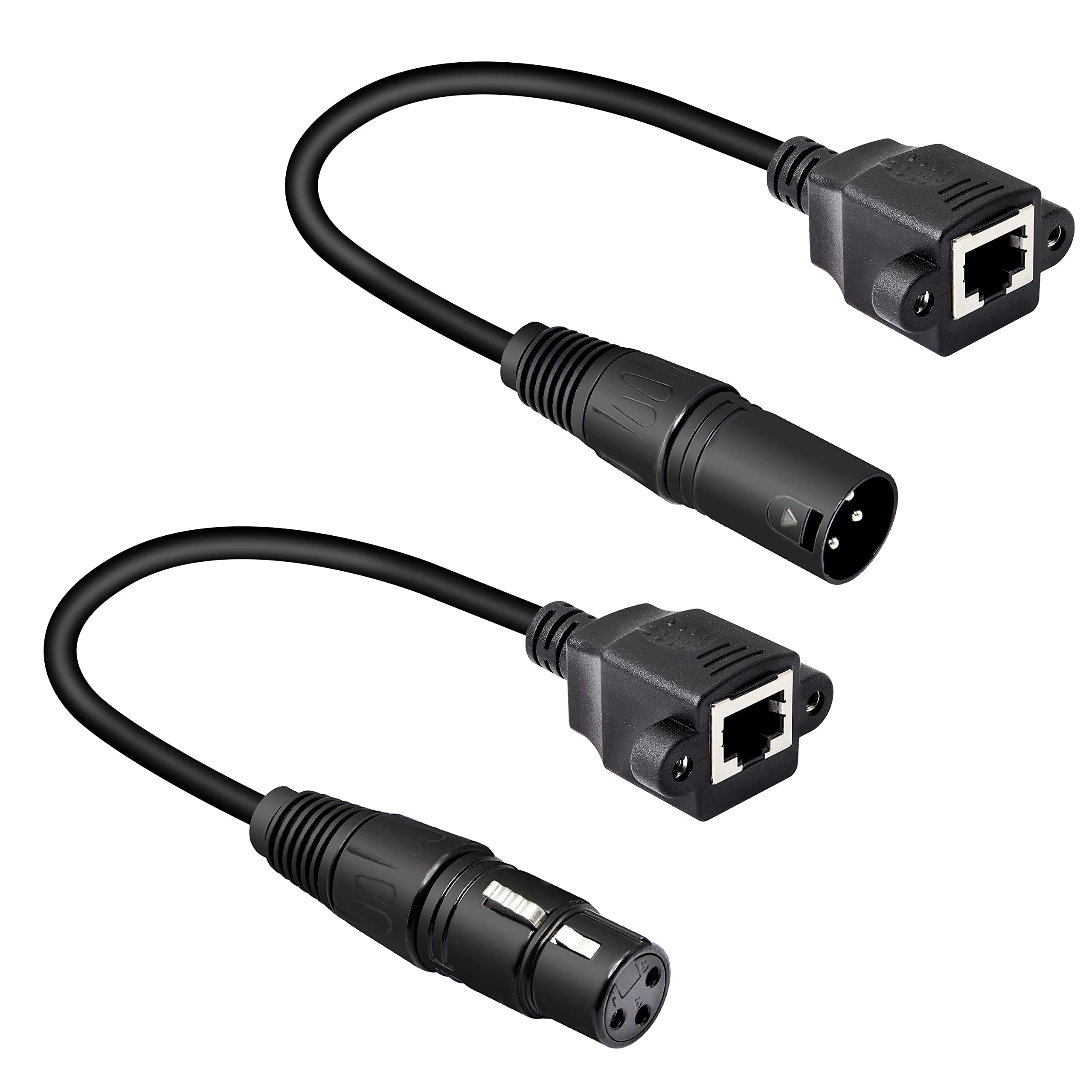 

Кабель-адаптер GELRHONR XLR 3-pin к RJ45 гнездо, Кабель-удлинитель с разъемом XLR папа к сетевому разъему RJ45, 1,1 фута, Cat5 Ethernet для DMX-CON контроллера