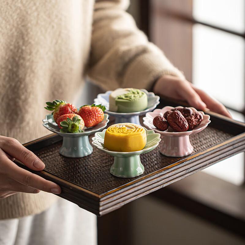 Changbaosen Chinese Ceramic High-Footed Dessert Plate