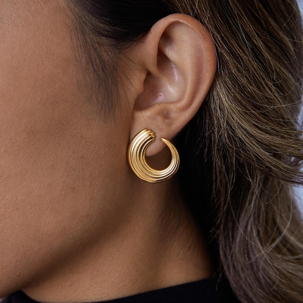 Youthway Minimalist C Shape Stud Earrings For Women  Gold Plated Party Daily Earrings Simple Fashion Jewelry Birthday Gift