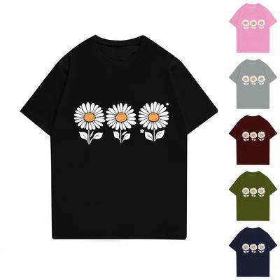 Children's Printed Round Neck Short-sleeved T-shirt Top