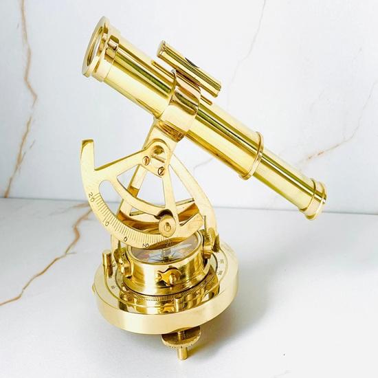 

13.97 cm Brass Alidade Telescope Compass Nautical Navigation Gift Maritime Surveyor Collectible Desk Decor