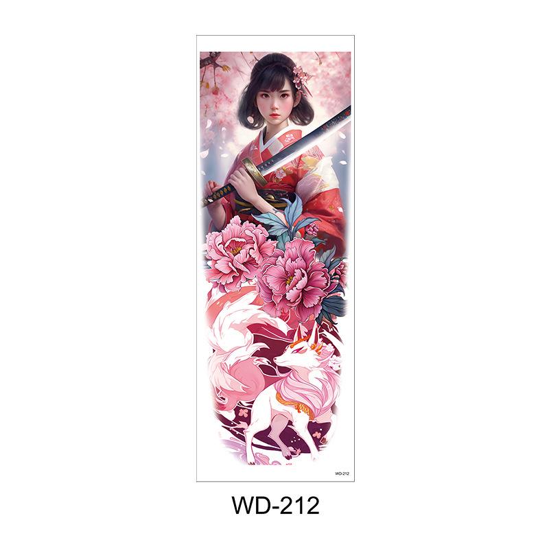 Long Flower Full Arm Waterproof Temporary Tattoo Stickers