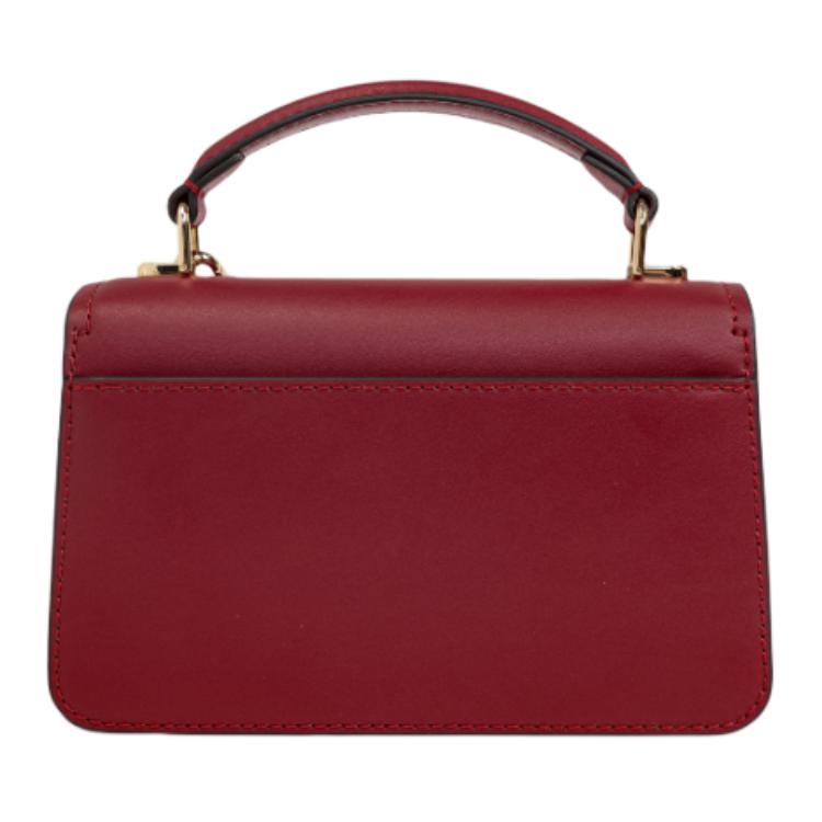 Michael Kors Gold Accented Lock Closure Design Leather Shoulder Crossbody Handbag Women handbag Deep-Red 32T4GD8C5L-DEEPRED