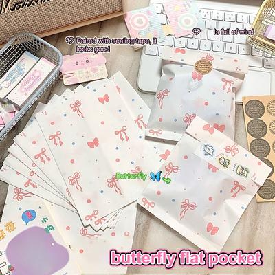 20 Pcs Pink Bow Gift Paper Bags Decorative Packaging Bags Aesthetic Girl Packaging