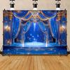 Royal Blue and Gold Deluxe Stage Background, Universal Party Supplies, Cake Table, Living Room, Birthday, Home Decor