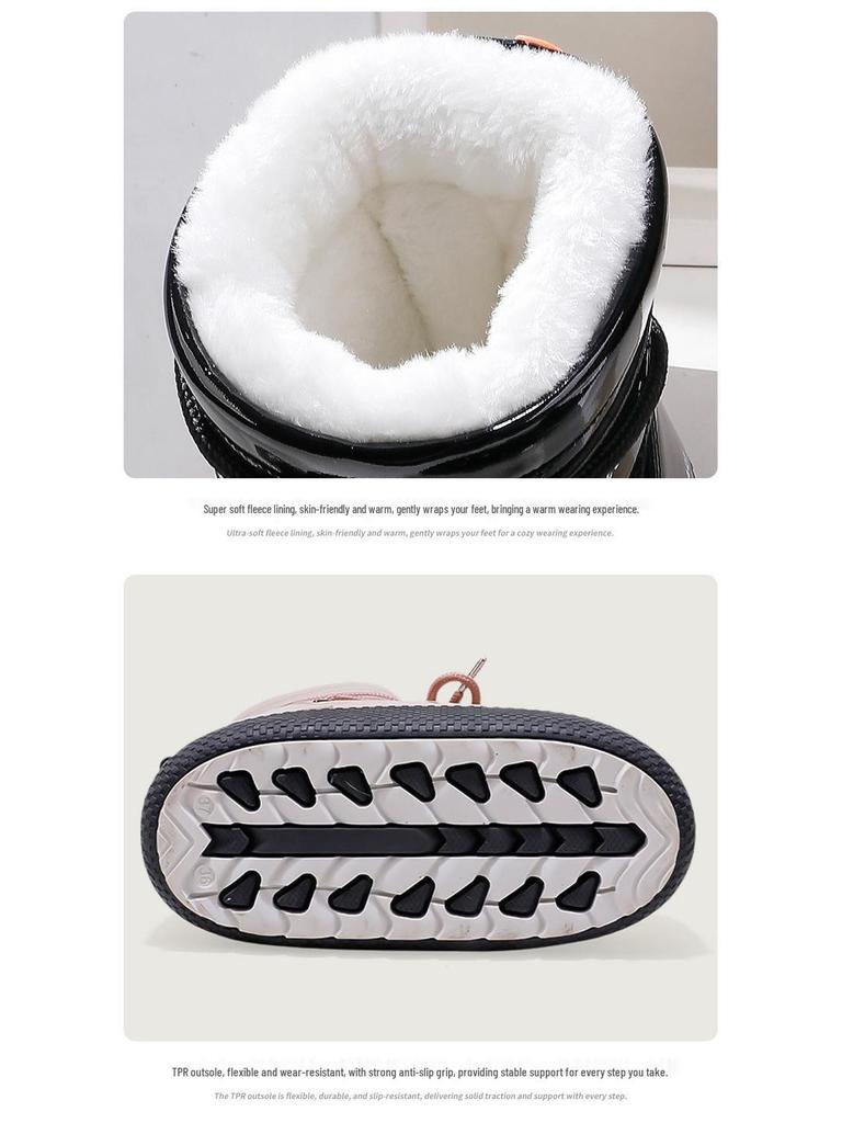 Parent-Child Satay Ski Boots: Warm, Non-Slip, Mid-Calf Winter Snow Boots