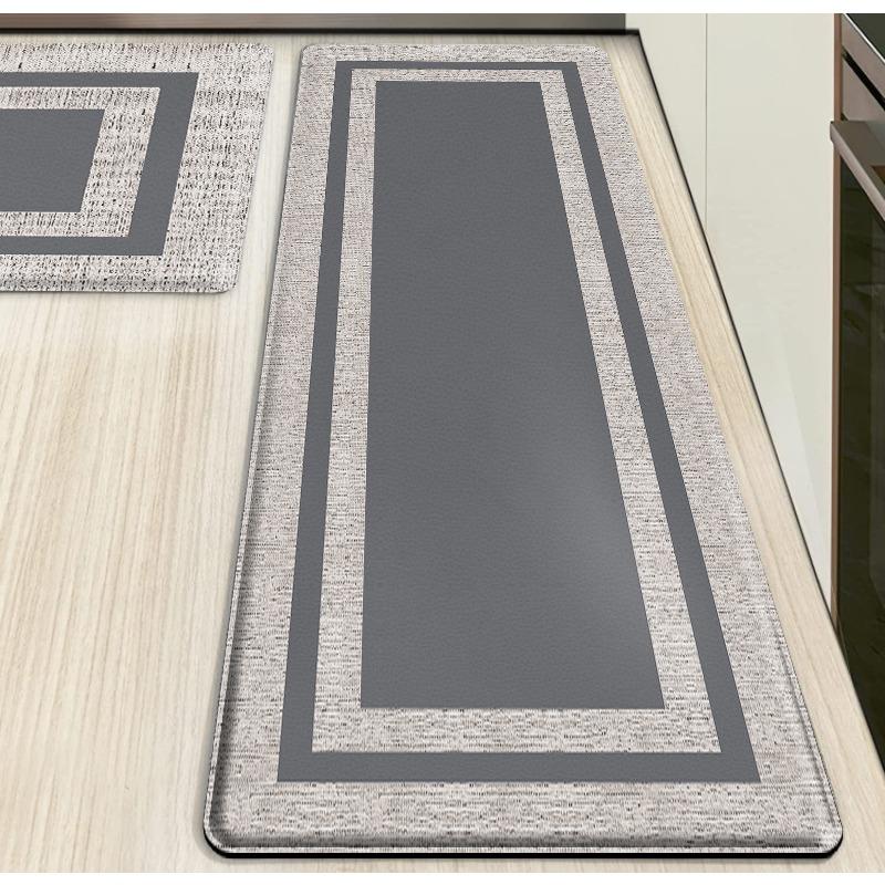 

Коврик для кухни из утолщенного ПВХ, противоударный, с двойной рамкой, водонепроницаемый, маслостойкий и противоскользящий, кожаный 44*70*1CM