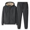 Männer Herbst/Winter Lamm Fleece Casual Sport Anzug Große Größe Plus Fleece Dicke Kapuze Thermo Hoodie Zwei-stück Set
