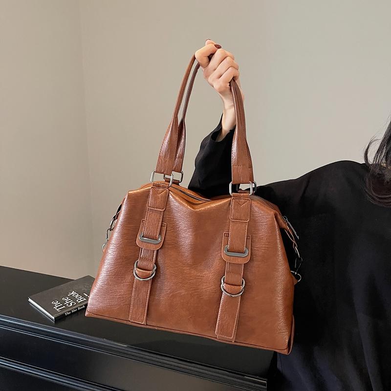 PU Leather Underarm Bag Retro Crossbody Bag with Adjustable Strap Tote Bags for Women