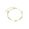 Elegantes Gänseblümchen Perlen Armband Damen Edelstahl Goldfarbe Kasten Kette Mode Süße Blumen Zirkonia Geburtstagsgeschenk Großhandel