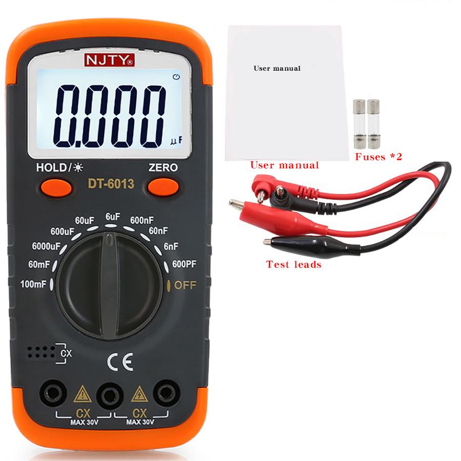 

NJTY DT6013 Високоточний цифровий вимірювач ємності для вимірювання ємності конденсатора