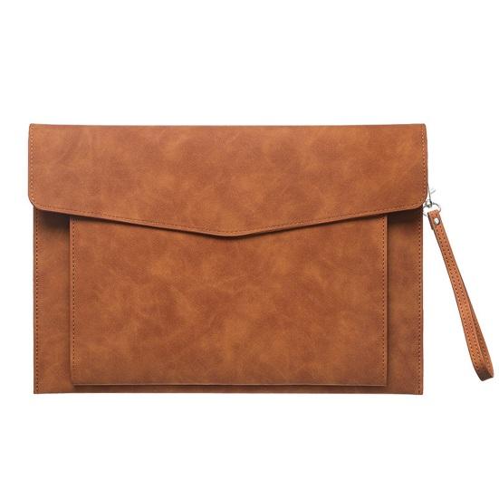 Document Bag A4 Envelope Folder Soft Faux Leather File Folder with Pen Insert