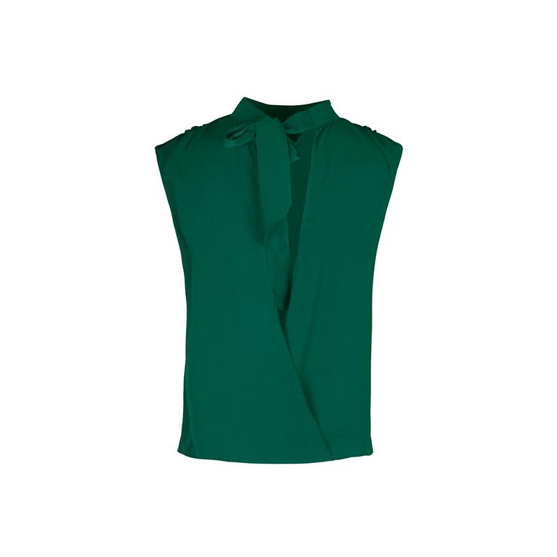 Summer Women's Top Tie Half High Neck Hollow Sleeveless Tops