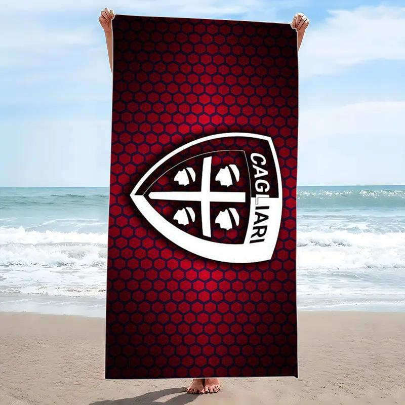 Asciugamano da Spiaggia Stampato Cagliari Calcio, Asciugamano Morbido Grande Asciugatura Rapida per Spiaggia Campeggio Nuoto