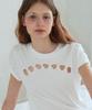 Loginaenloji Heart Punching Cotton T-Shirt White
