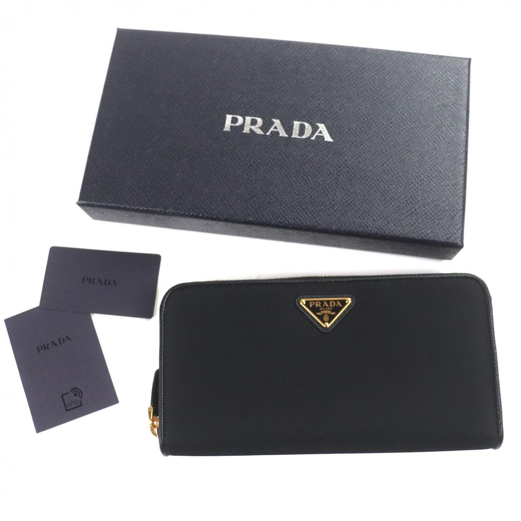 Pristine PRADA Purse Black Nylon Mens 1ML506 Used