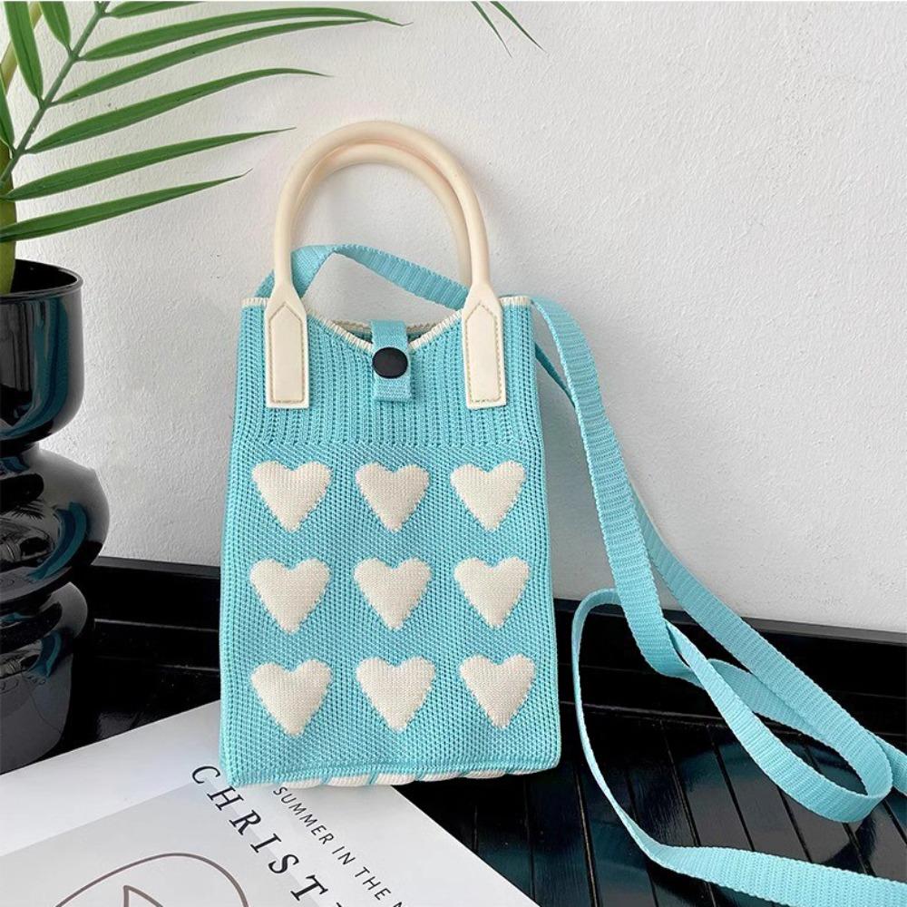 

Silicone Handle Women Mini Shoulder Bag Mini Knitted Crossbody Bag Knit Handbag Female Lady Girl Style 8