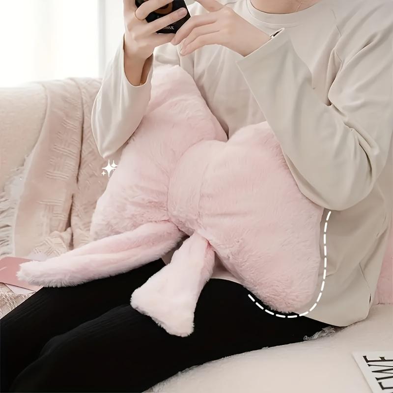1pc Simple Pink Bow Shaped Pillows Sofa Pillows Seat Cushions Ins Style Home Comfortable Decor Master Bedroom Decorative Pillows